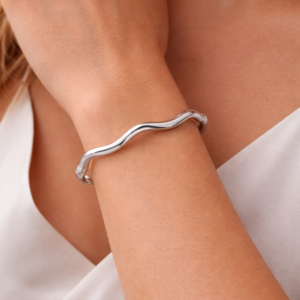 Bracelete Ondas Ródio Branco