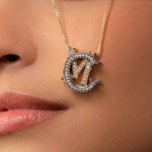 Colar personalizado 2 letras Monograma - OBS: SOB ENCOMENDA