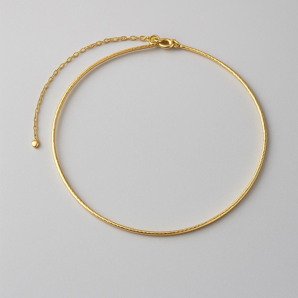 Choker Malha Japonesa 1,5mm Dourado Ouro 18k