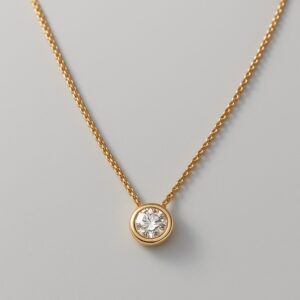 Colar com ponto de luz em zircônia com cravação inglesa