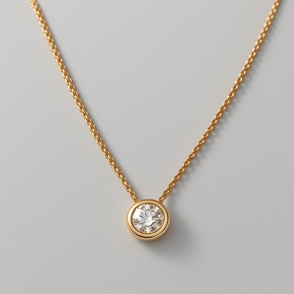 Colar com ponto de luz em zircônia com cravação inglesa