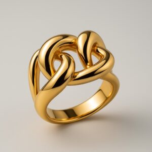 Anel Elos Entrelaçados Estilo Cartier Dourado