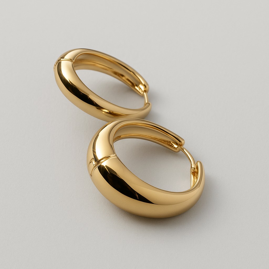 Brinco Argola Oval Lisa Dourada