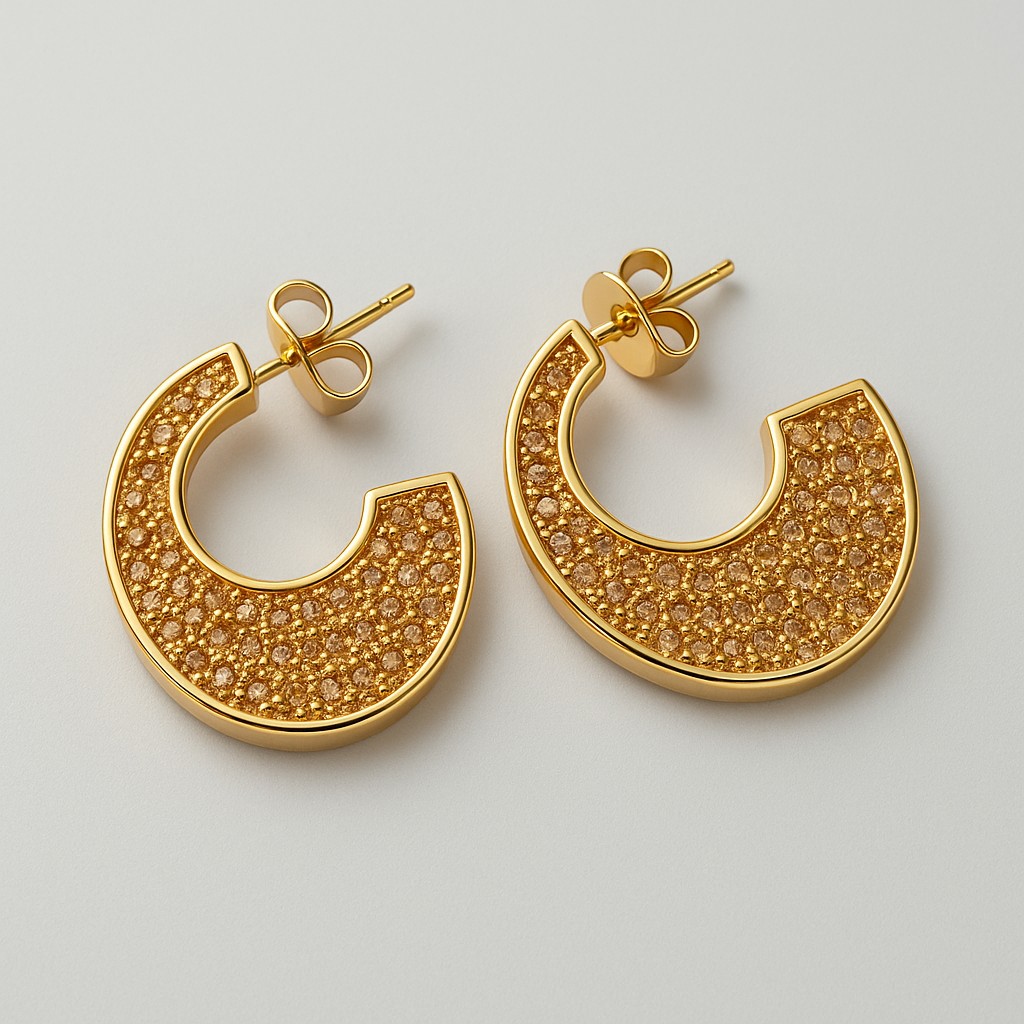 Brinco Argola Texturizada Dourada