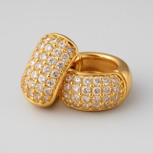 Brinco Argola Click Cravejada em Zircônias P