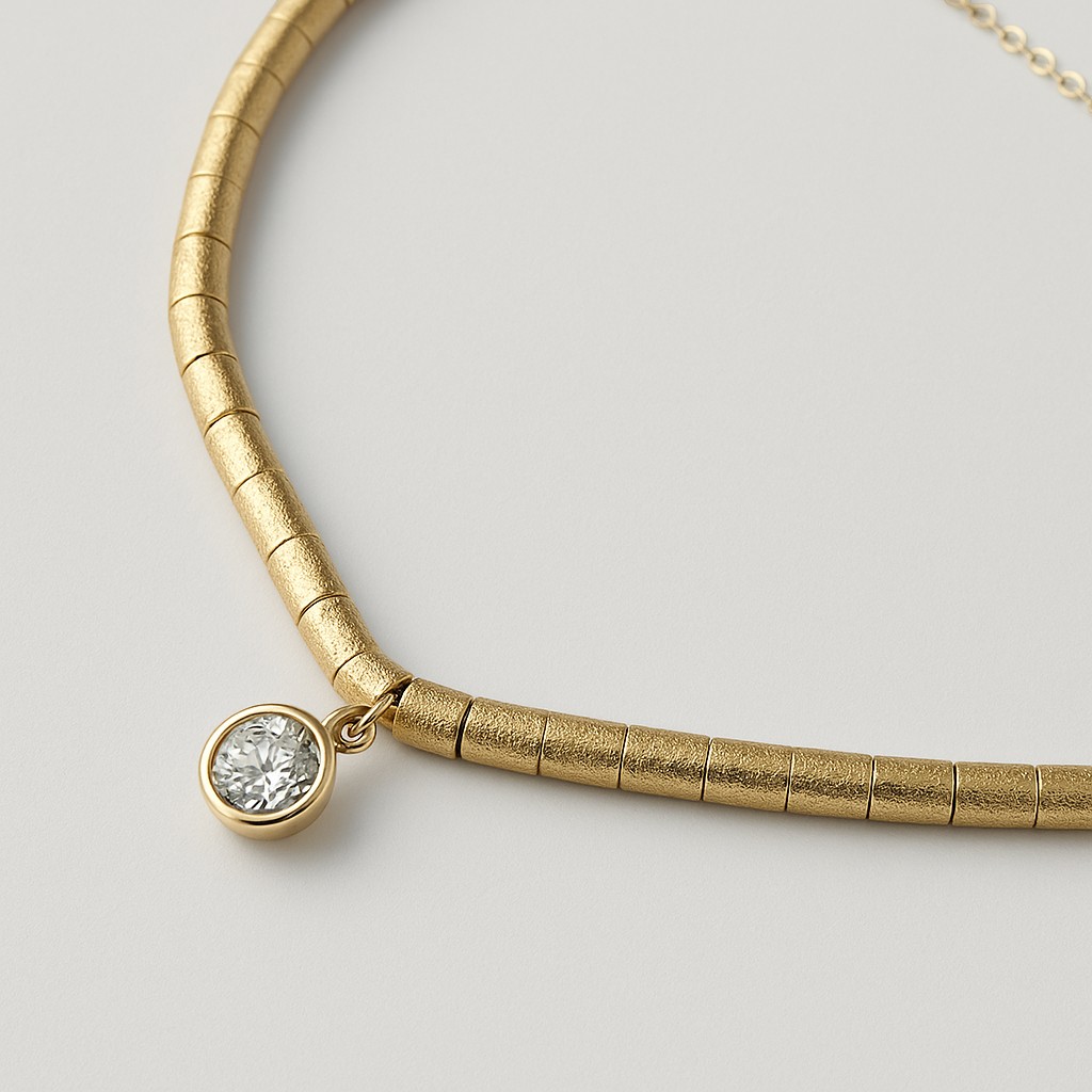 Choker com Canutilhos Foscos e Ponto de Luz