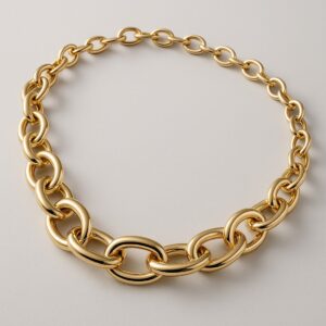 Colar de Elos Ovais Grandes Dourado