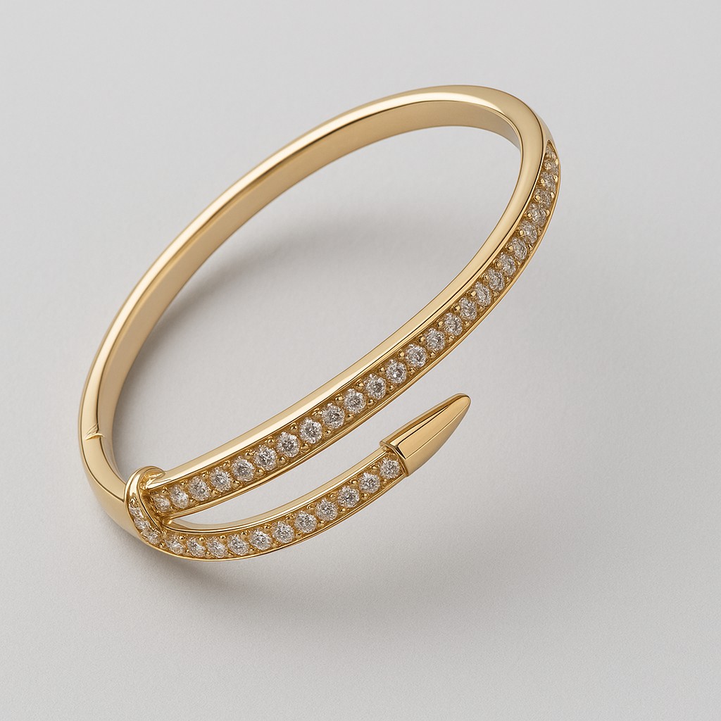 Bracelete Prego Cravejado Dourado