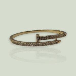 Bracelete Prego Cravejado Dourado