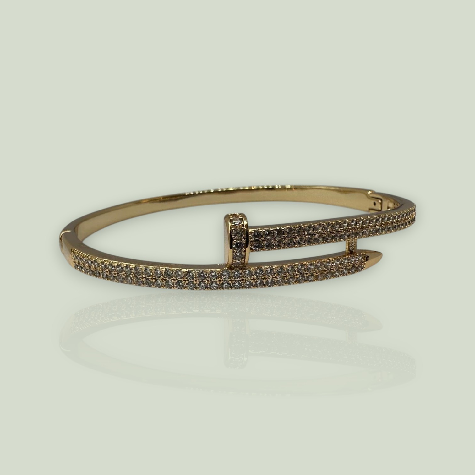 Bracelete Prego Cravejado Dourado