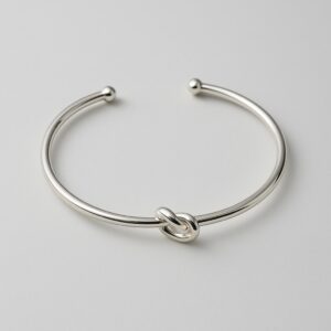 Bracelete Nó Ajustável em Ródio Branco