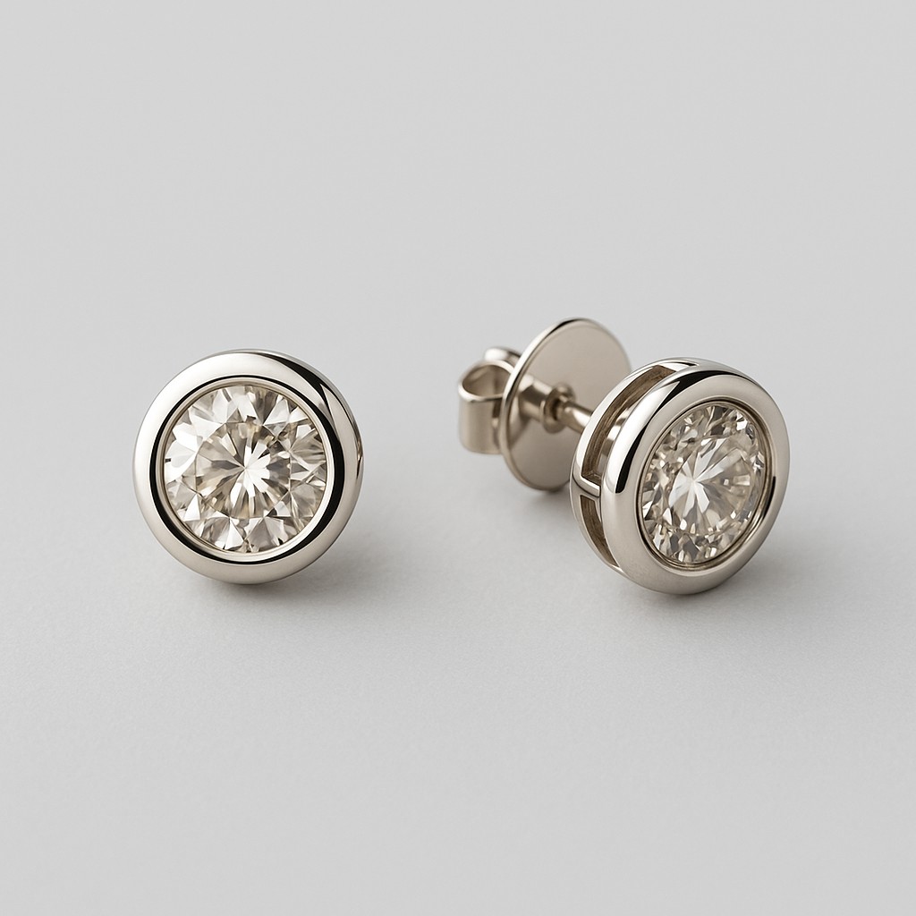 Brinco Ponto de Luz 7mm Ródio Branco