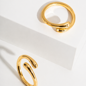 Anel Mini Gota Ajustável Banhado a Ouro 18k