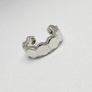 Piercing Fake Sextavado Liso Ródio Branco (individual)
