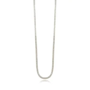 Choker Riviera 2mm em Ródio Branco