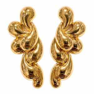Brinco gotas sobrepostas Banhado a Ouro 18k