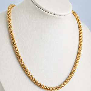 Colar Espiga 5mm Banhado a Ouro18k