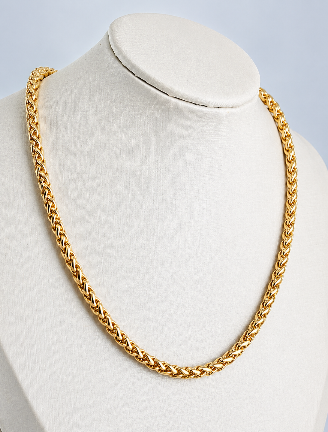 Colar Espiga 5mm Banhado a Ouro18k