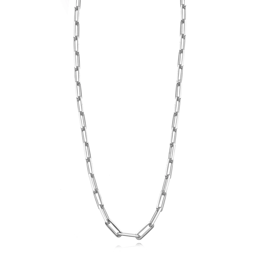Colar Elos Cartier 45cm Ródio Branco