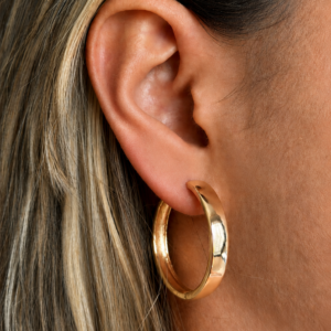 Argola Lisa banhada a ouro 18k