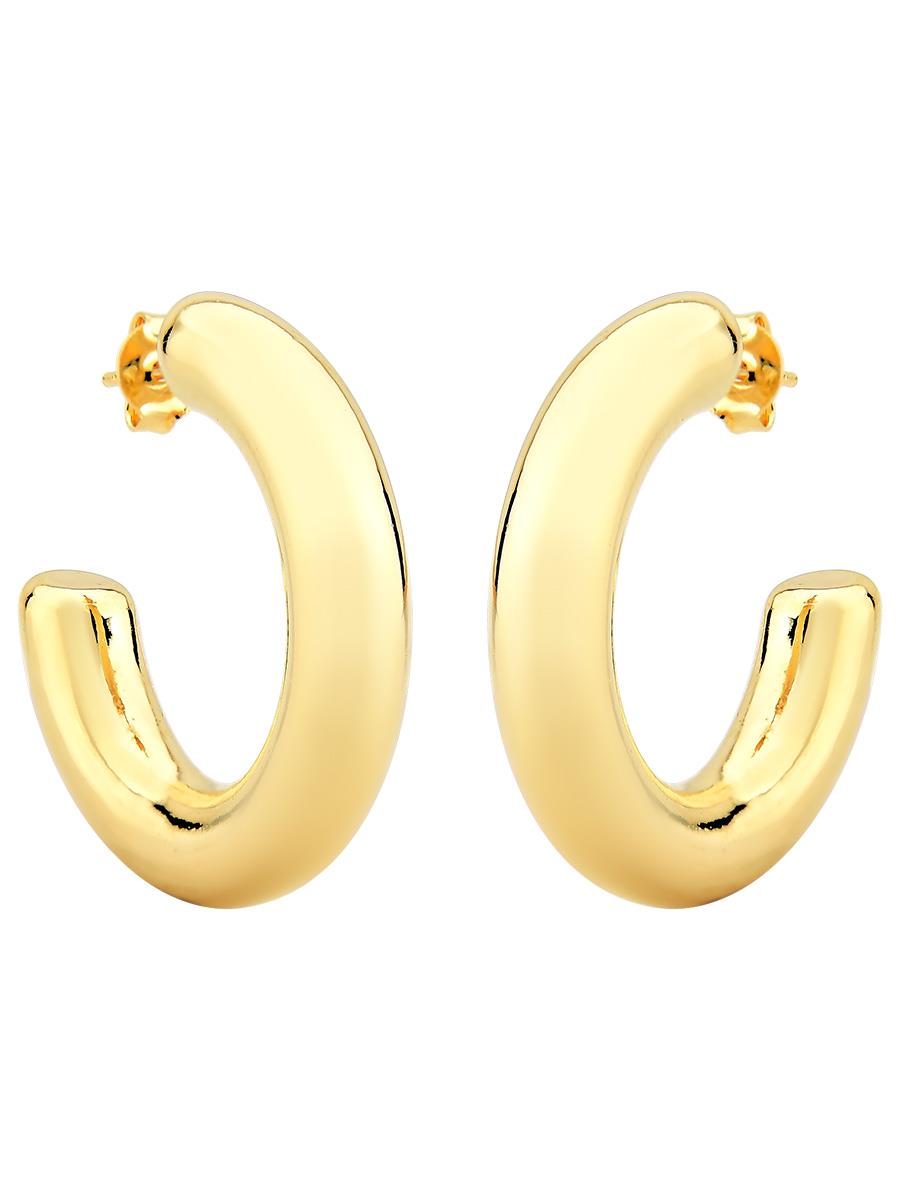 Argola Tubo Média Banhada a Ouro 18k