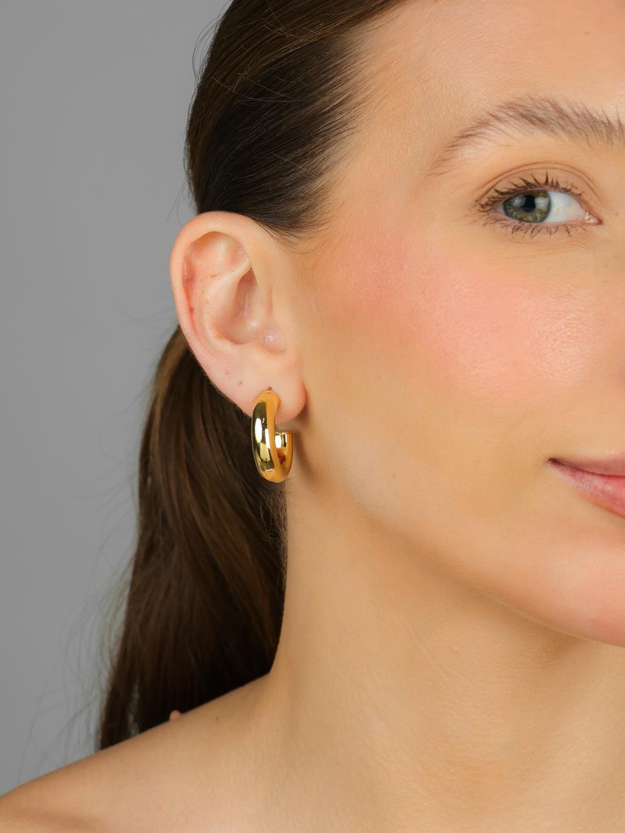 Argola Tubo Pequena Banhada a Ouro 18k