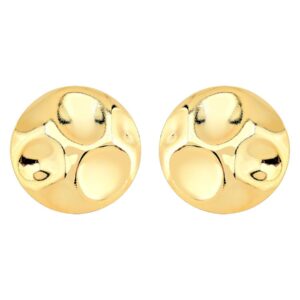 Brinco Martelado Orgânico Banhado a Ouro 18K