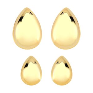 Dupla de Gotas Lisas Banhada a Ouro 18k