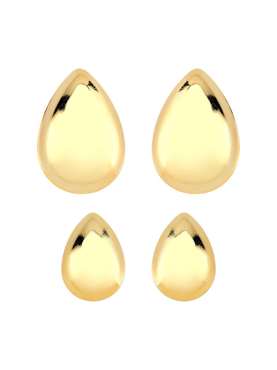 Dupla de Gotas Lisas Banhada a Ouro 18k