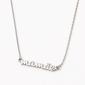Colar Mamãe em Ródio Branco