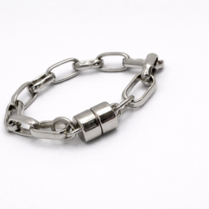 Pulseira Elos Alongados Ródio Branco