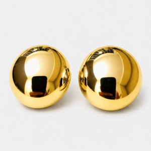 Brinco redondo liso Banhado a Ouro 18k