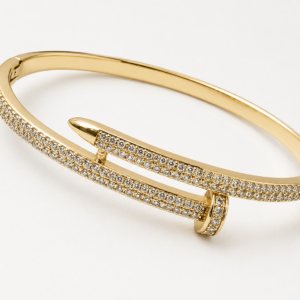 Bracelete Prego Cravejado Banhado a Ouro 18k