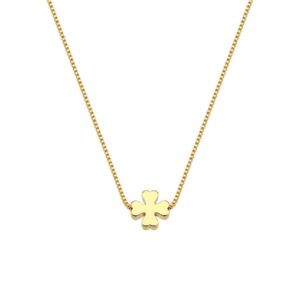 COLAR TREVO LISO BANHADO A OURO 18K