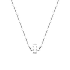 COLAR TREVO LISO BANHO DE PRATA