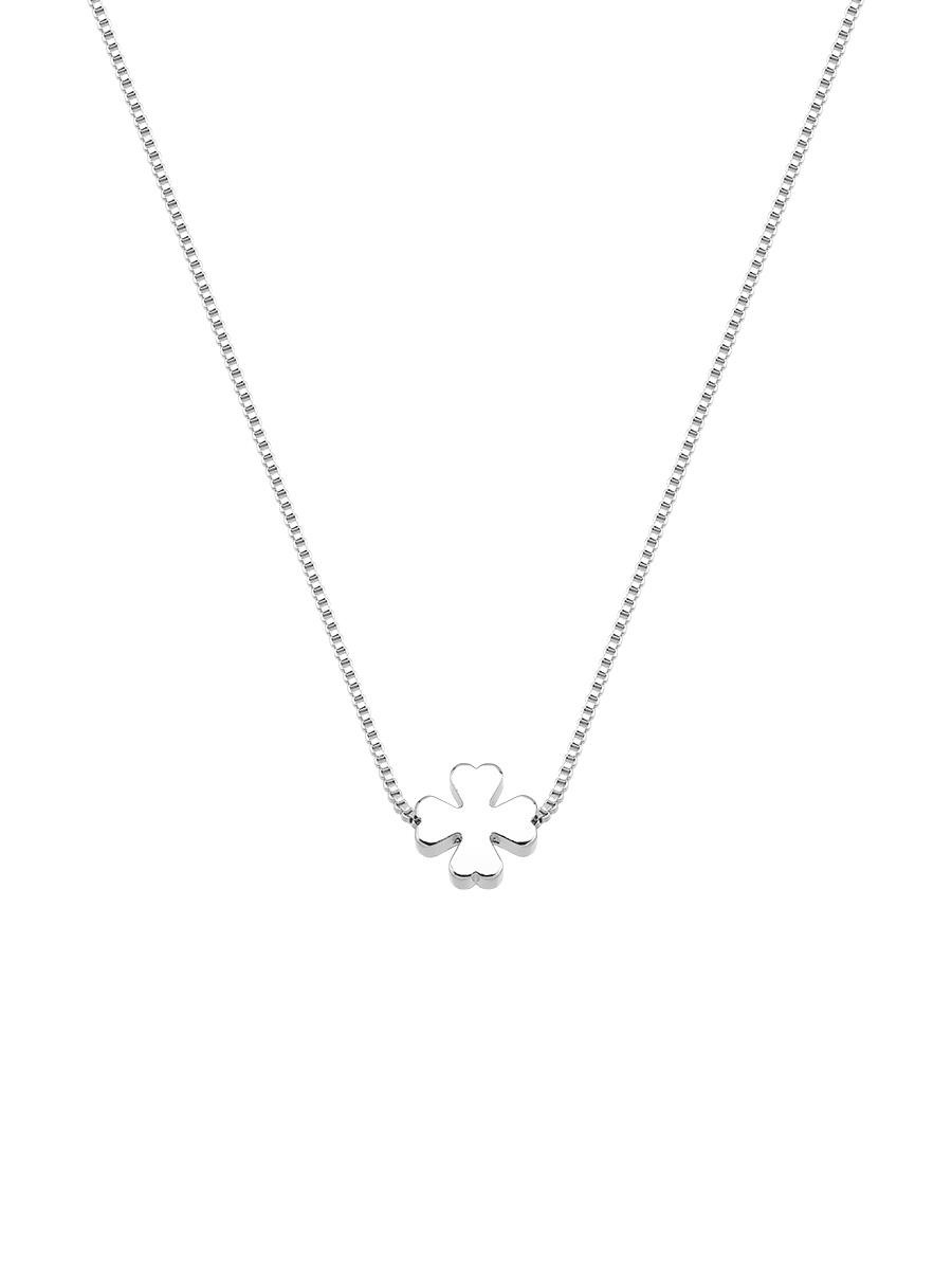 COLAR TREVO LISO BANHO DE PRATA