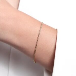 Pulseira Cordão Baiano 1,5mm Dourado