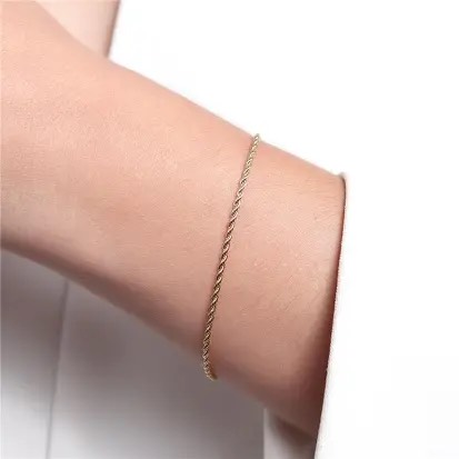 Pulseira Cordão Baiano 1,5mm Dourado