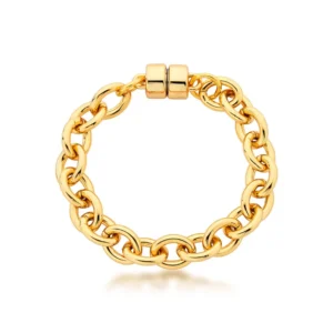 Pulseira Elos Pequenos Ovais Banhada a Ouro18K
