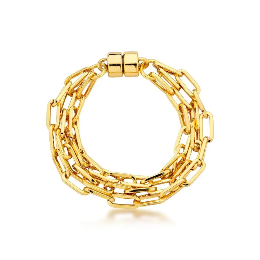 Pulseira Tripla Elos Cartier Dourado 18K