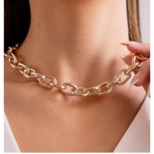 Colar de Elos Ovais Grandes Banhado a Ouro 18k