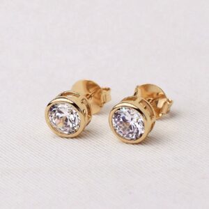 Brinco Ponto de Luz 7mm Banhado a Ouro 18k