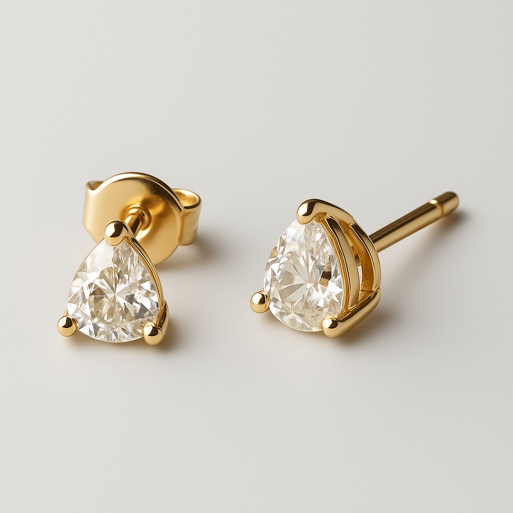 Brinco Mini Gota Cravejada em Zircônias - Imagem 2