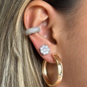 Brinco Argola Lisa com Fecho Click Dourado