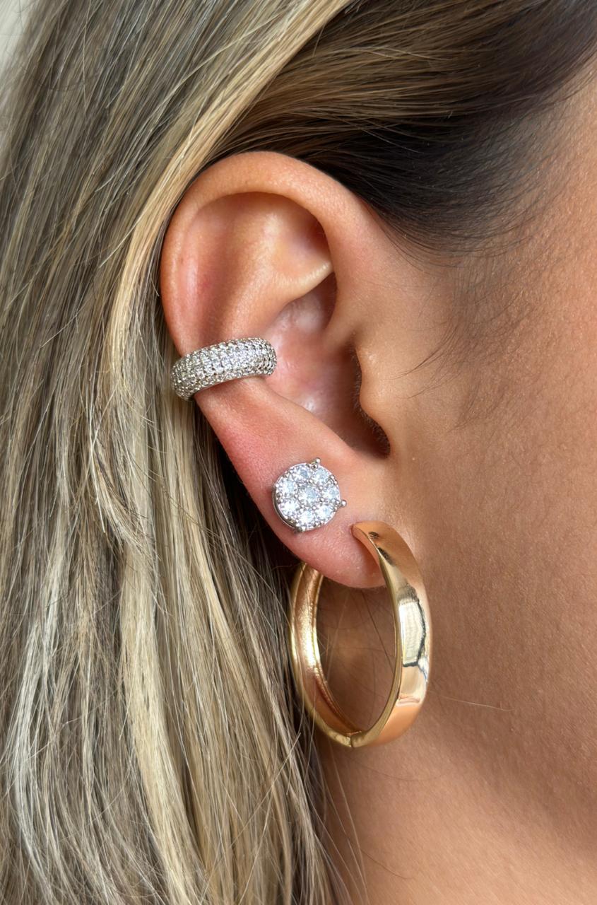 Brinco Argola Lisa com Fecho Click Dourado