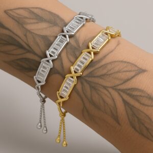 Pulseira Inspiração Tiff Ajustável Ródio Branco