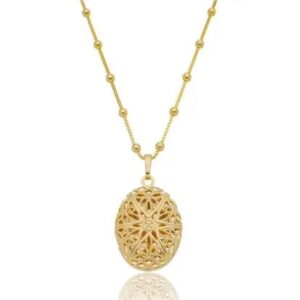 Colar Relicário Aromático Banhado a Ouro 18k