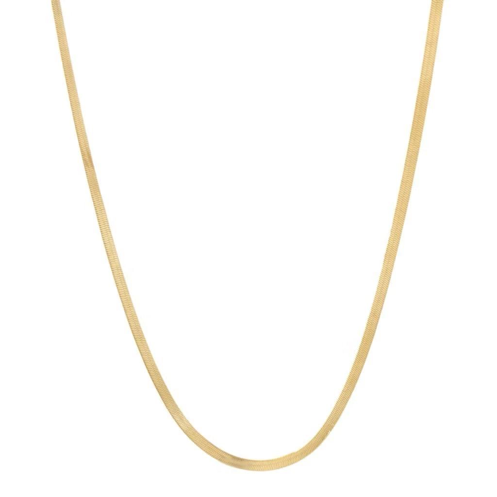 Gargantilha Fita 3mm Dourado Ouro 18k