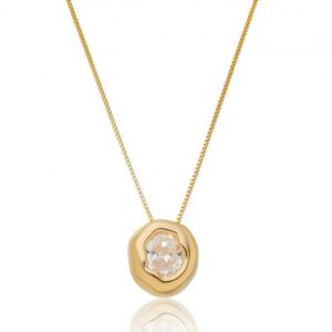 Colar ponto de Luz Orgânico Banhado a Ouro 18k