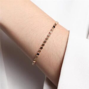 Pulseira Esferas Achatadas Douradas